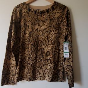 JONES NEW YORK SIGNATURE  gold dust blouse